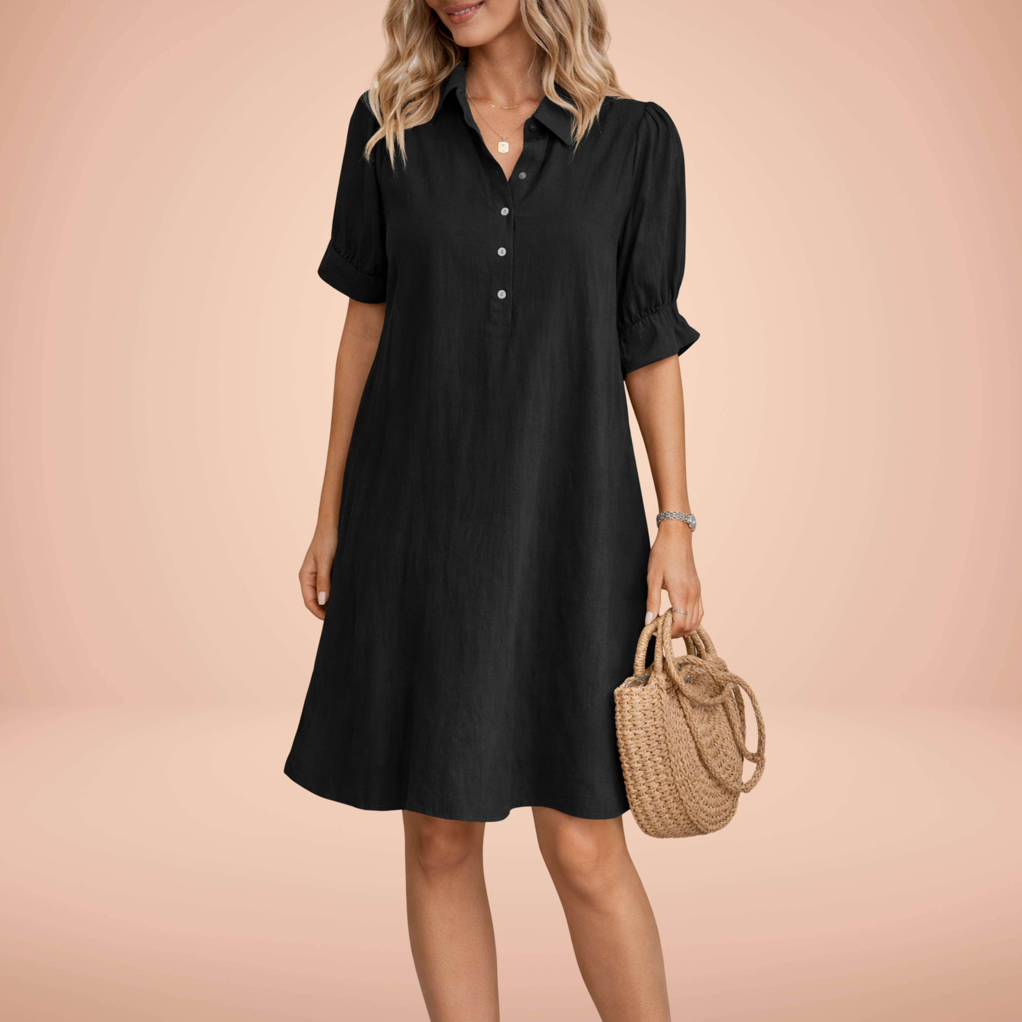 FRANCHESCA™ - Casual Button Down Shirt Dress