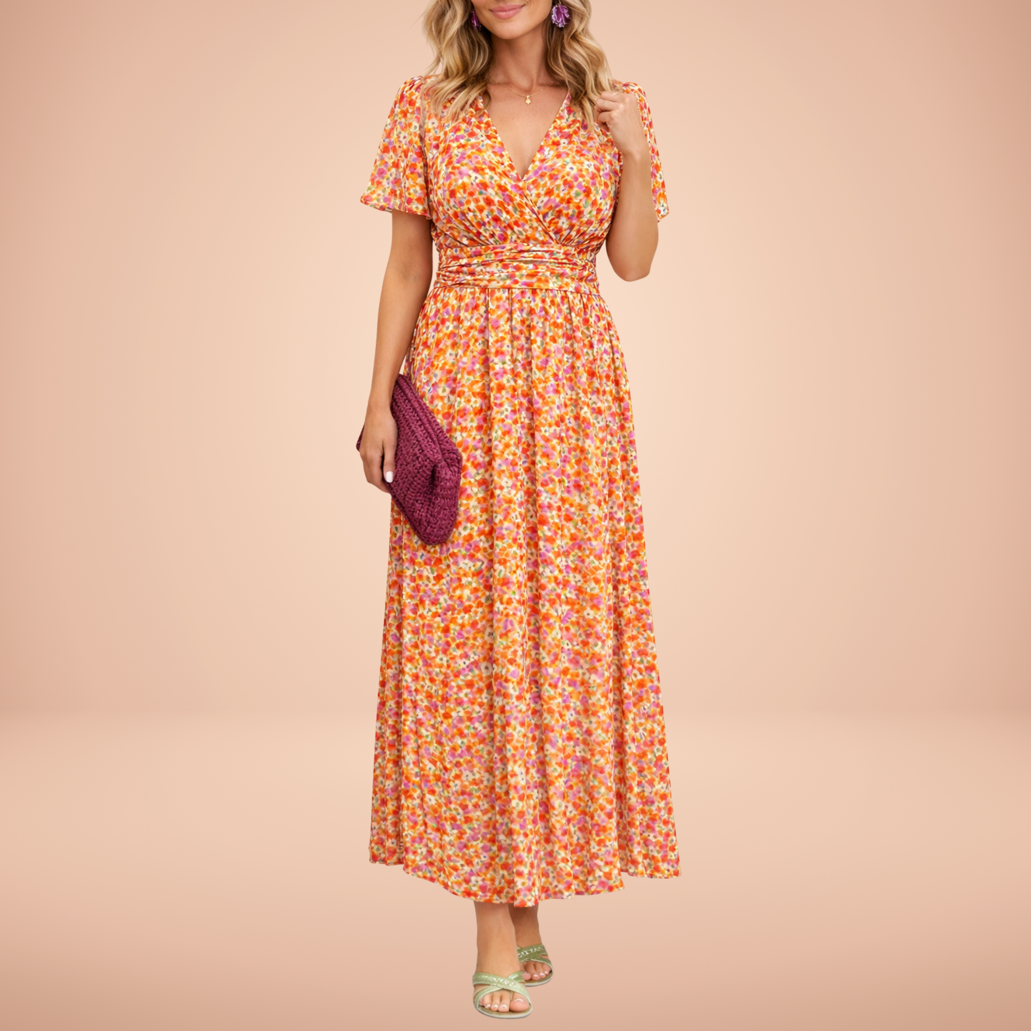 FREYJA™ – Classic V-Neck Dress